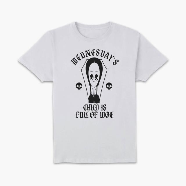 The Addams Family Wednesday's Child Is Full Of Woe Men's T-Shirt - White - XXL - White on Productcaster.