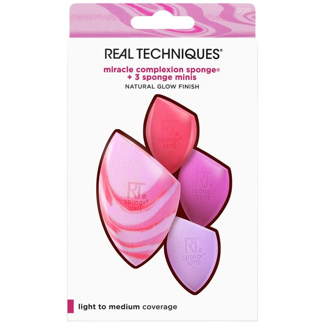 Real Techniques Berry Pop Miracle Complexion Sponge and Mini Sponges Set on Productcaster.