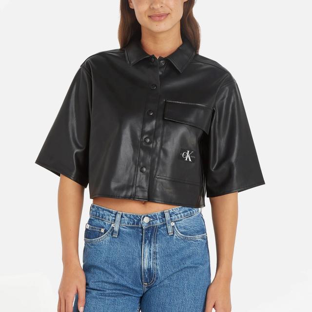 Calvin Klein Jeans Boxy Faux Leather Overshirt - L on Productcaster.