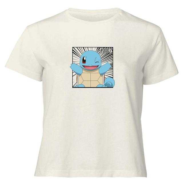 Pokémon Pokédex Squirtle #0007 Women's Cropped T-Shirt - Cream - L on Productcaster.