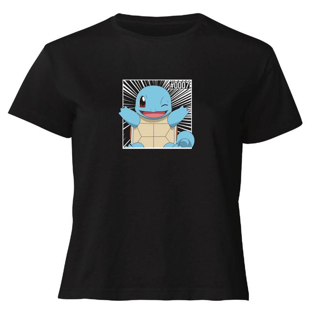 Pokémon Pokédex Squirtle #0007 Camiseta Mujer Cropped - Negro - XL on Productcaster.