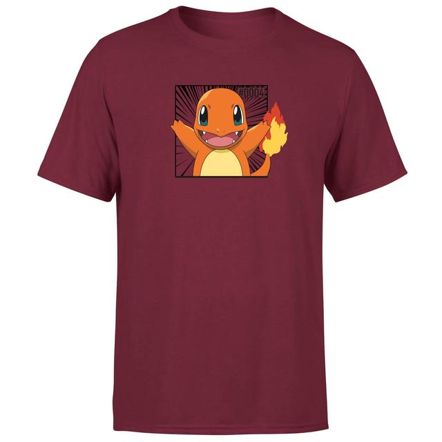 Pokémon Pokédex Charmander #0004 T-Shirt da Uomo - Borgogna - M on Productcaster.