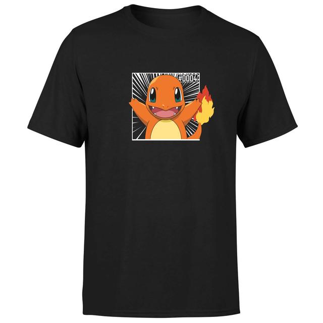 Pokémon Pokédex Charmander #0004 Men's T-Shirt - Black - S on Productcaster.