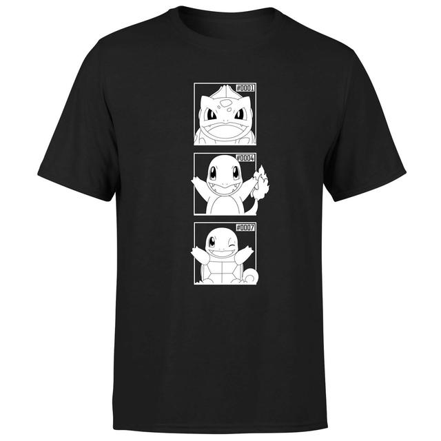 Pokemon Generation 1 Monochrome Starters Men's T-Shirt - Black - S on Productcaster.