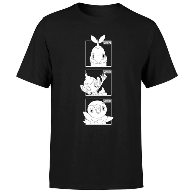 Pokemon Generation 4 Monochrome Starters Men's T-Shirt - Black - L on Productcaster.