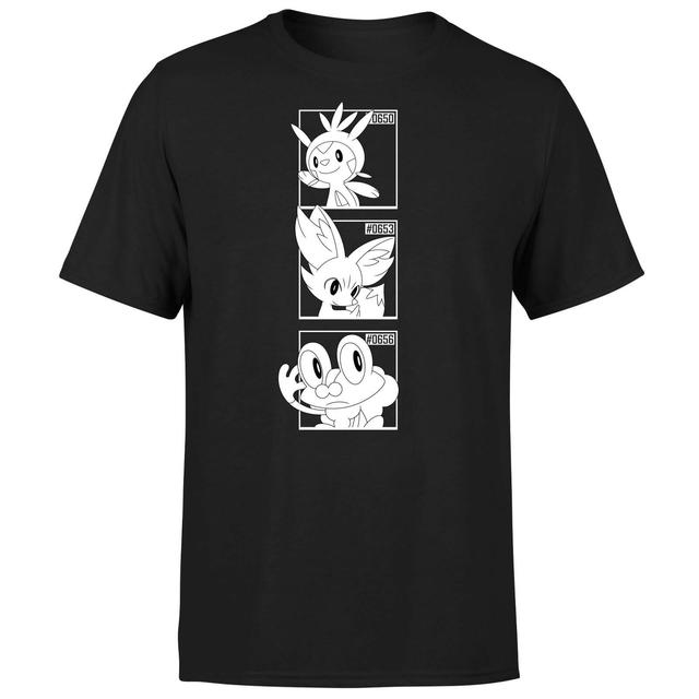 Pokemon Generation 6 Monochrome Starters Men's T-Shirt - Black - S on Productcaster.