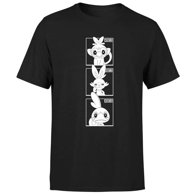 Pokemon Generation 8 Monochrome Starters Men's T-Shirt - Black - XL on Productcaster.