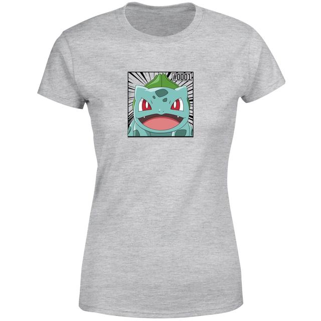 Pokémon Pokédex Bulbasaur #0001 Mujer Camiseta - Gris - XS on Productcaster.