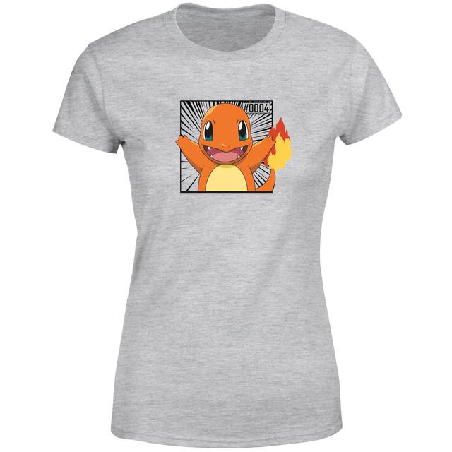 Pokémon Pokédex Charmander #0004 Mujer Camiseta - Gris - M on Productcaster.