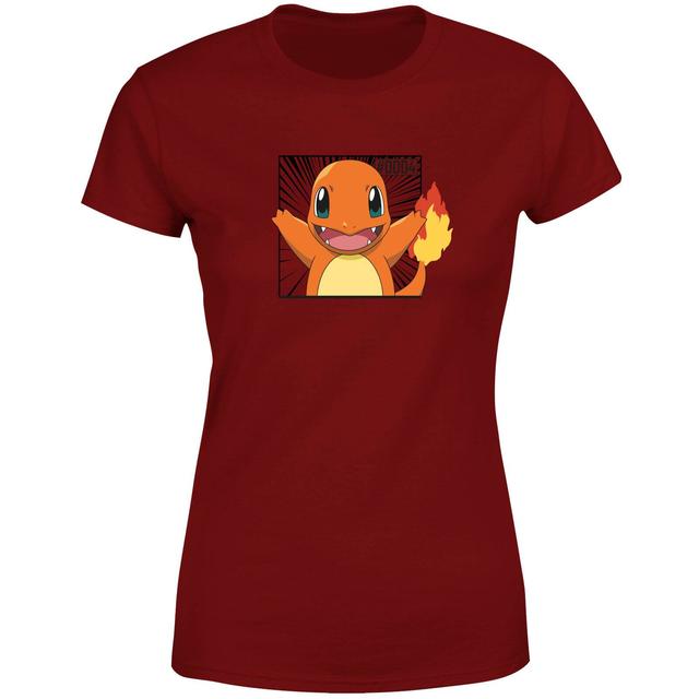 Pokémon Pokédex Glumanda #0004 Frauen T-Shirt - Burgundy - M on Productcaster.