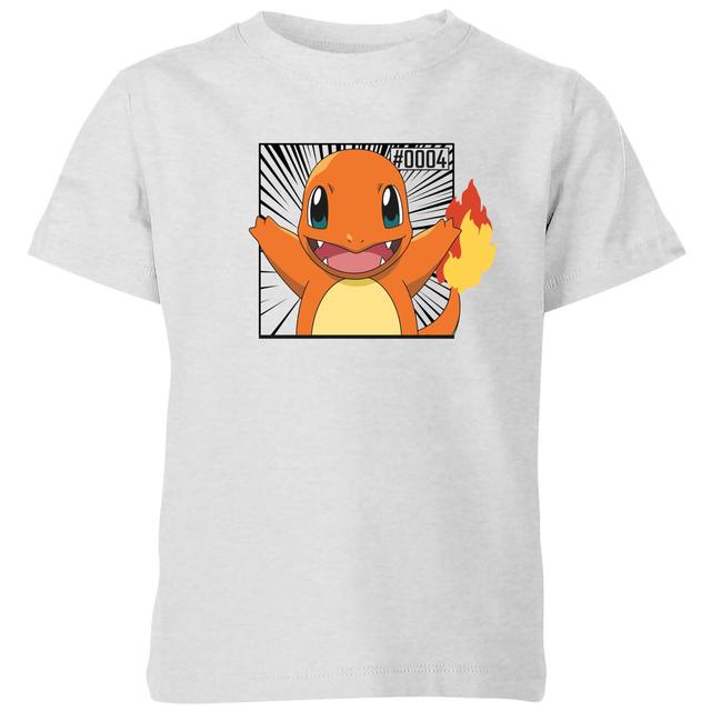 Pokémon Pokédex Charmander #0004 Kids' T-Shirt - Grey - 11-12 ans on Productcaster.