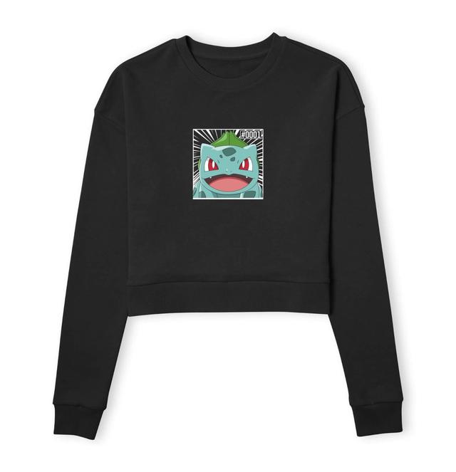 Pokémon Pokédex Bulbasaur #0001 Mujer Cropped Sudadera - Negro - M on Productcaster.