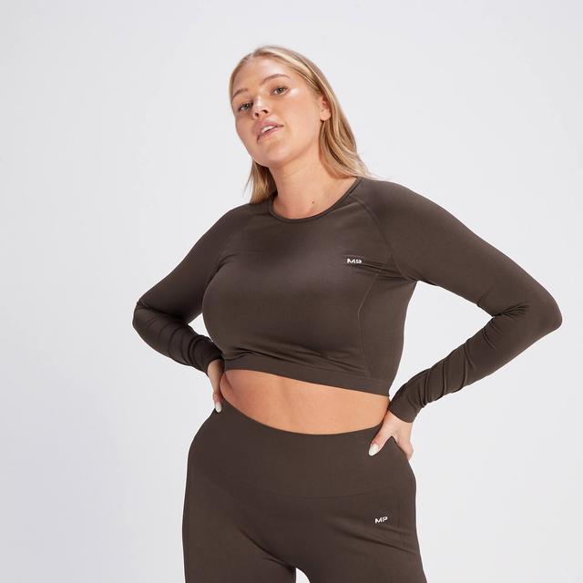 MP Női Shape Seamless Hosszú Ujjú Crop Top - Kávé - XS on Productcaster.