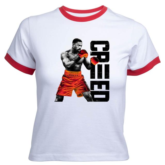 Creed CRIIID Women's Cropped Ringer T-Shirt - White Red - L on Productcaster.