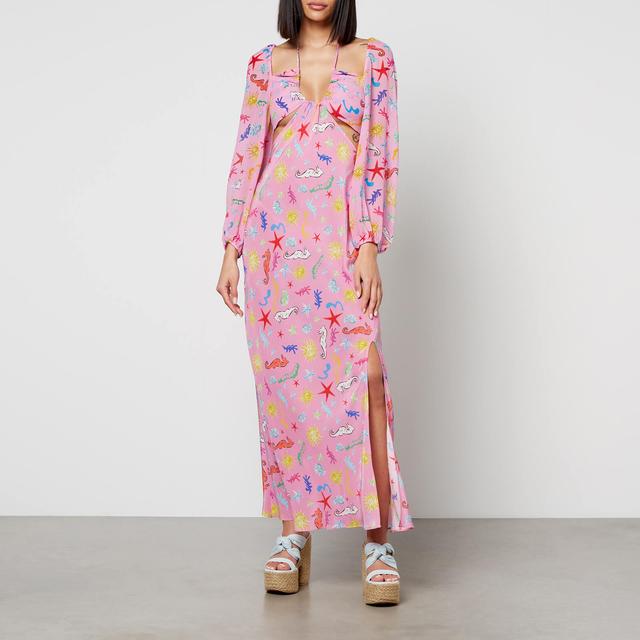 Rixo Kamilla Printed Silk-Chiffon Midi Dress - UK 10 on Productcaster.