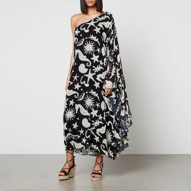 Rixo Liza Printed Chiffon Midi Dress - UK 6 on Productcaster.