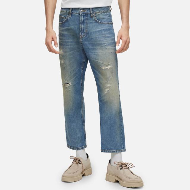 HUGO 340 Distressed Denim Straight-Leg Jeans - W32/L32 on Productcaster.