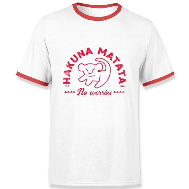 The Lion King Hakuna Matata Ringer T-Shirt - White Red - M on Productcaster.