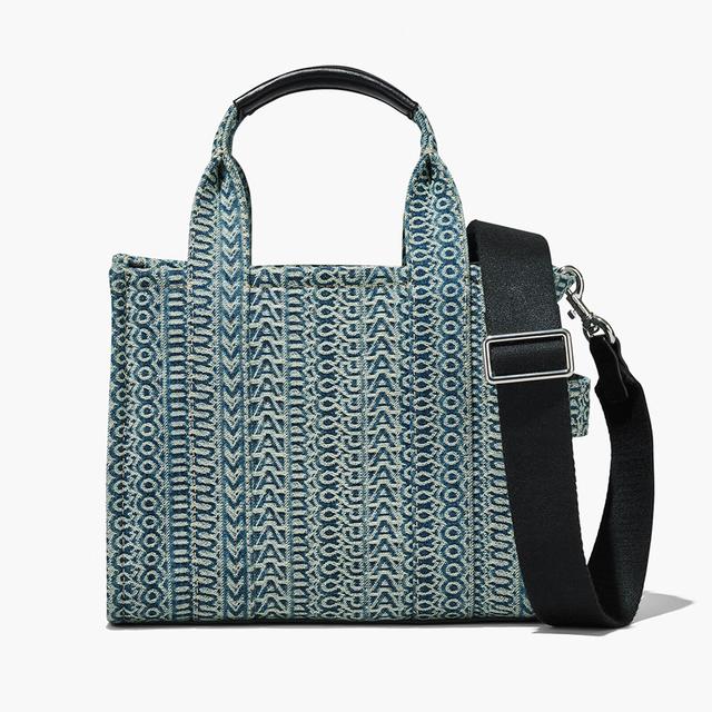 Marc Jacobs The Small Denim-Jacquard Tote Bag Blue on Productcaster.