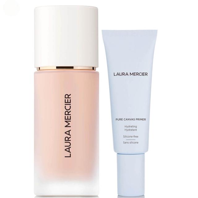 Laura Mercier Real Flawless Foundation and Pure Canvas Hydrating Primer Bundle (Various Shades) - 1C1 Cool Vanille on Productcaster.