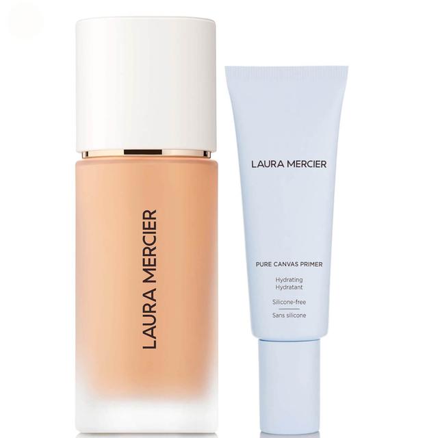 Laura Mercier Real Flawless Foundation and Pure Canvas Hydrating Primer Bundle (Various Shades) - 2N2 Linen on Productcaster.