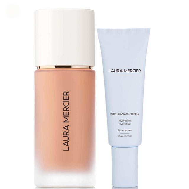 Laura Mercier Real Flawless Foundation and Pure Canvas Hydrating Primer Bundle (Various Shades) - 3N2 Camel on Productcaster.