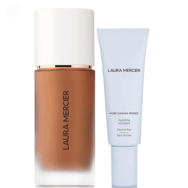 Laura Mercier Real Flawless Foundation and Pure Canvas Hydrating Primer Bundle (Various Shades) - 5C1 Sepia on Productcaster.