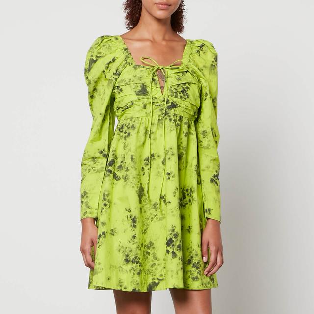 Ganni Floral-Print Organic-Cotton Mini Dress - EU 42/UK 14 on Productcaster.