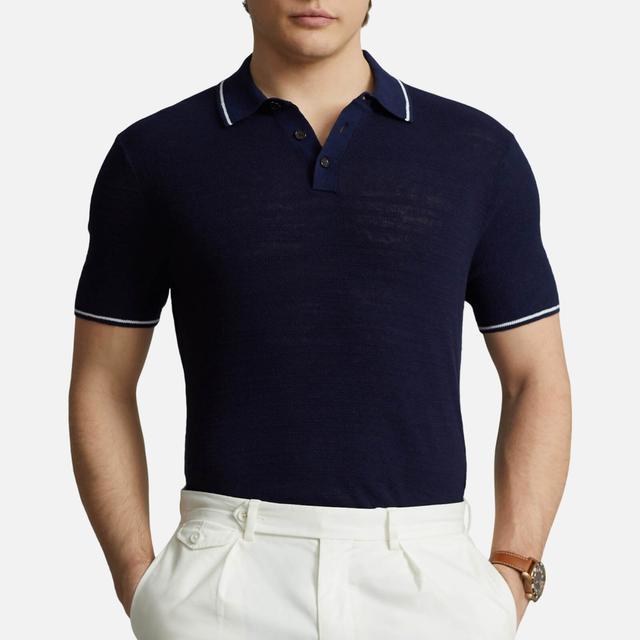 Polo Ralph Lauren Cotton Linen Polo Collar Top - M on Productcaster.