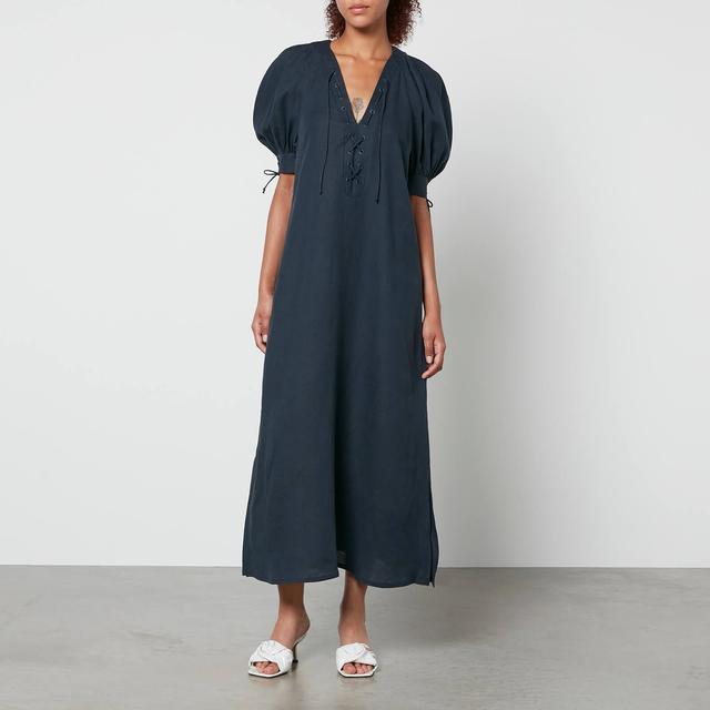 Sleeper Garden Linen Midi Dress - M on Productcaster.