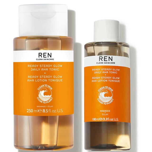 REN Clean Skincare Ready Steady Glow Daily AHA Tonic Home and Away Duo on Productcaster.