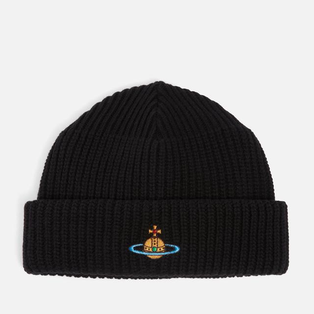 Vivienne Westwood Ribbed Wool Beanie Black on Productcaster.