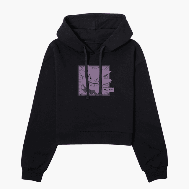 Pokémon Gengar Women's Cropped Hoodie - Black - XS on Productcaster.