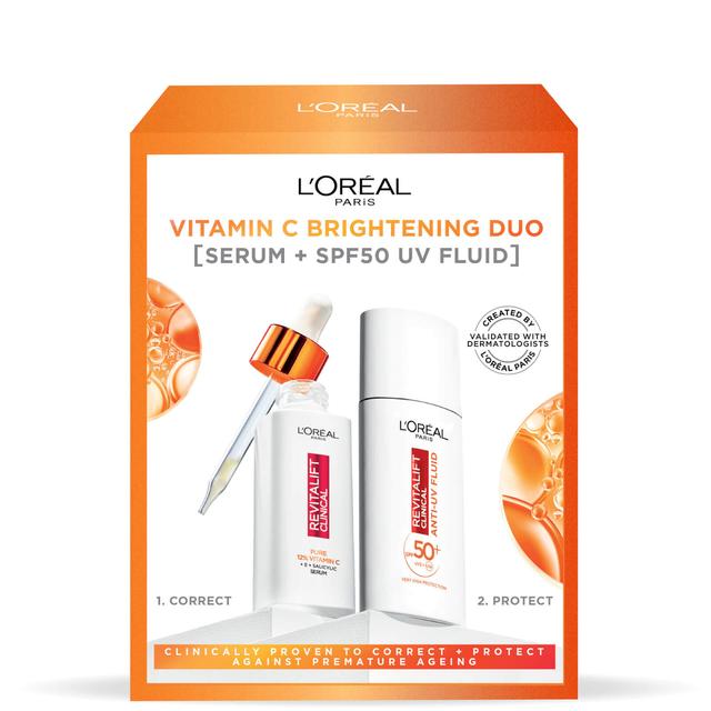 L'Oréal Paris Revitalift Pure Vitamin C Serum and SPF 50+ Invisible Fluid Face Duo on Productcaster.