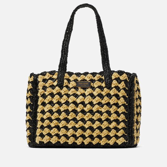 Kate Spade New York High Tide Striped Crochet Raffia Medium Tote Bag Multi on Productcaster.