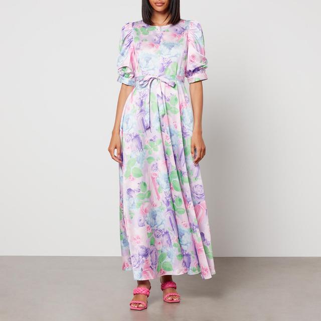 Cras Kaylacras Floral-Print Satin Maxi Dress - EU 36/UK 10 on Productcaster.