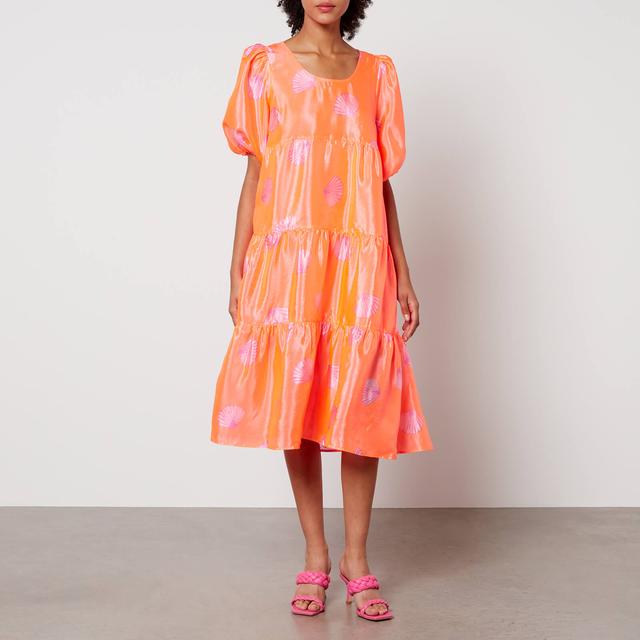 Cras Lyracras Printed Satin-Cloqué Midi Dress - EU 40/UK 14 on Productcaster.