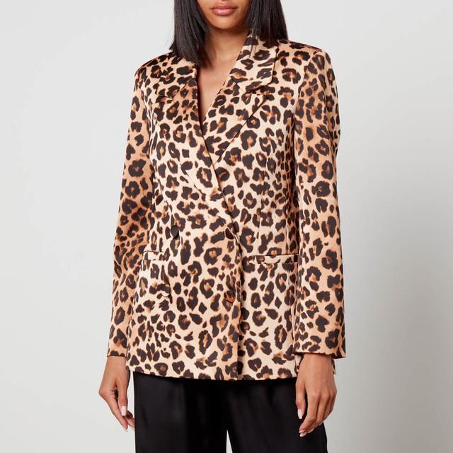 Cras Samycras Leopard-Print Satin Blazer - EU 40/UK 14 on Productcaster.