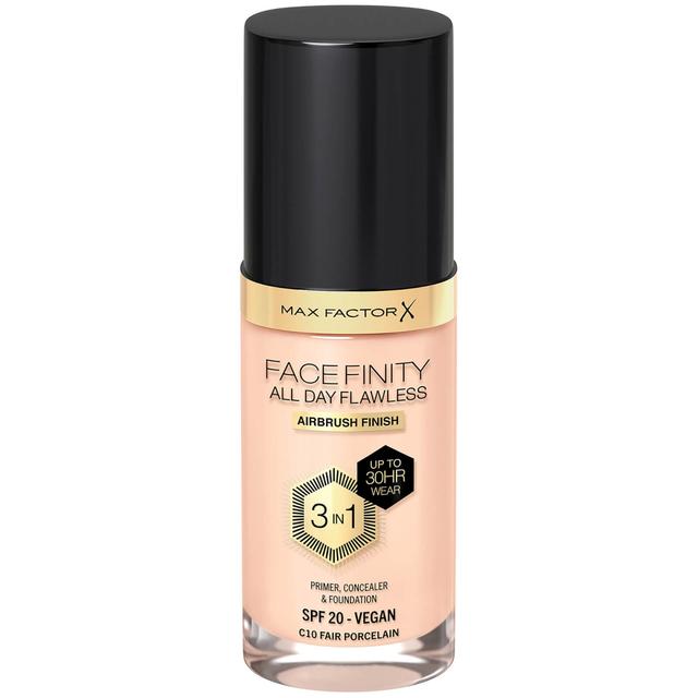 Max Factor Facefinity All Day Flawless 3 in 1 Vegan Foundation 30ml (Various Shades) - C10 - FAIR PORCELAIN on Productcaster.