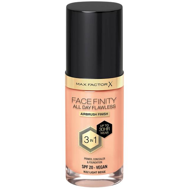 Max Factor Facefinity All Day Flawless 3 in 1 Vegan Foundation 30ml (Various Shades) - N32 - LIGHT BEIGE on Productcaster.