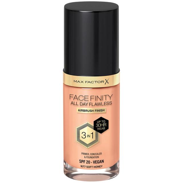 Max Factor Facefinity All Day Flawless 3 in 1 Vegan Foundation 30ml (Various Shades) - N77 - SOFT HONEY on Productcaster.