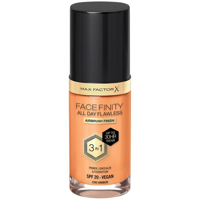 Max Factor Facefinity All Day Flawless 3 in 1 Vegan Foundation 30ml (Various Shades) - C90 - AMBER on Productcaster.