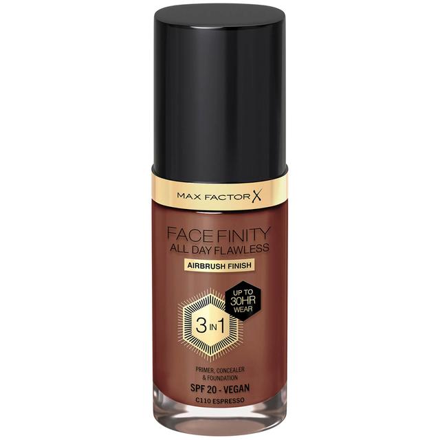 Max Factor Facefinity All Day Flawless 3 in 1 Vegan Foundation 30ml (Various Shades) - C110 - ESPRESSO on Productcaster.