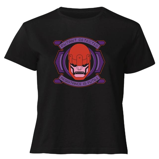 X-Men Sentinel Attack Women's Cropped T-Shirt - Black - XL on Productcaster.