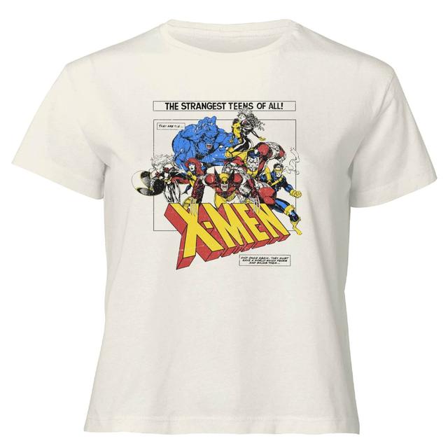 X-Men Retro Team Up Women's Cropped T-Shirt - Cream - XXL on Productcaster.