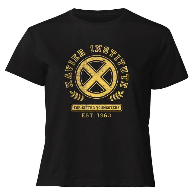 X-Men Xavier Institute For Gifted Youngsters Drk Women's Cropped T-Shirt - Black - L on Productcaster.