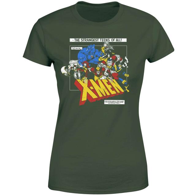 X-Men Retro Team Up Women's T-Shirt - Green - XS on Productcaster.