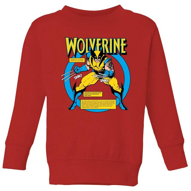 X-Men Wolverine Bio Kids' Sweatshirt - Red - 7-8 år on Productcaster.