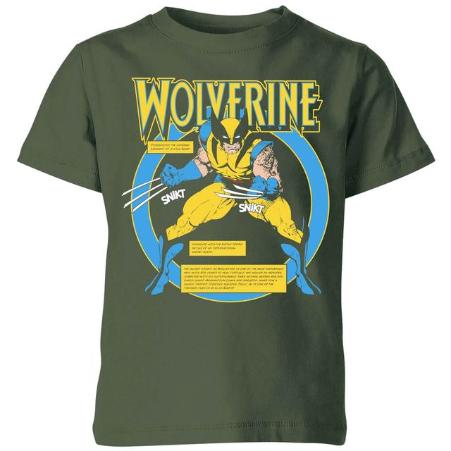 X-Men Wolverine Bio Kids' T-Shirt - Green - 11-12 år on Productcaster.