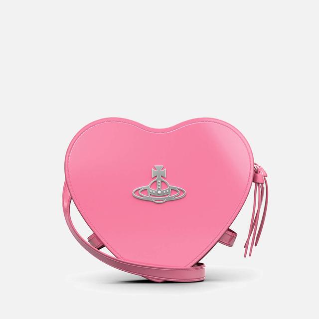 Vivienne Westwood Louise Heart Patent Leather Crossbody Bag Pink on Productcaster.